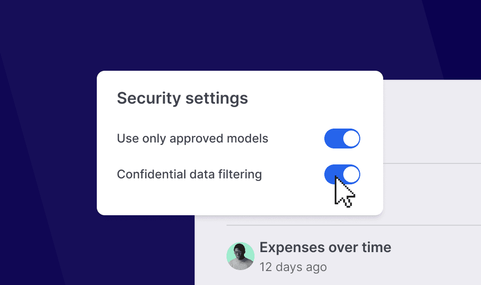 Workstation security settings interface showing data monitoring controls