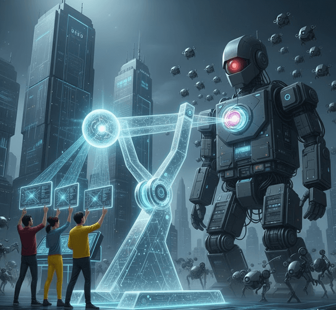 Futuristic robotics and AI orchestration